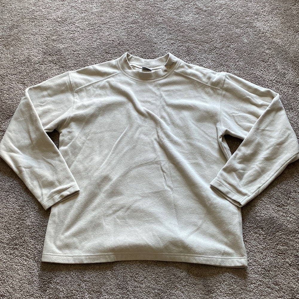Columbia Ivory Crew Neck Pull Over Fleece Sweater SIZE M Fall Layering